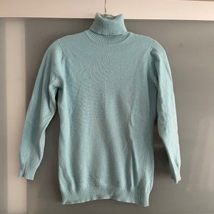 Vintage Scotish Cashmere Turtleneck in Robin’s Egg Blue - Perfect Condition